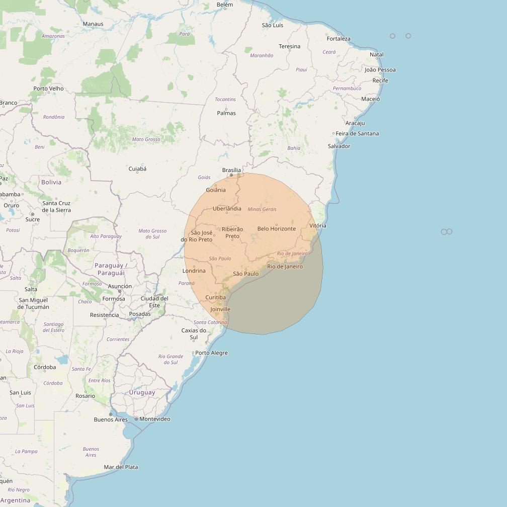 Inmarsat GX2 at 55° W downlink Ka-band S51DL Spot beam coverage map