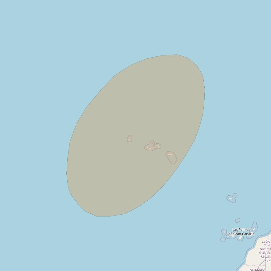 Inmarsat GX2 at 55° W downlink Ka-band S66DL Spot beam coverage map