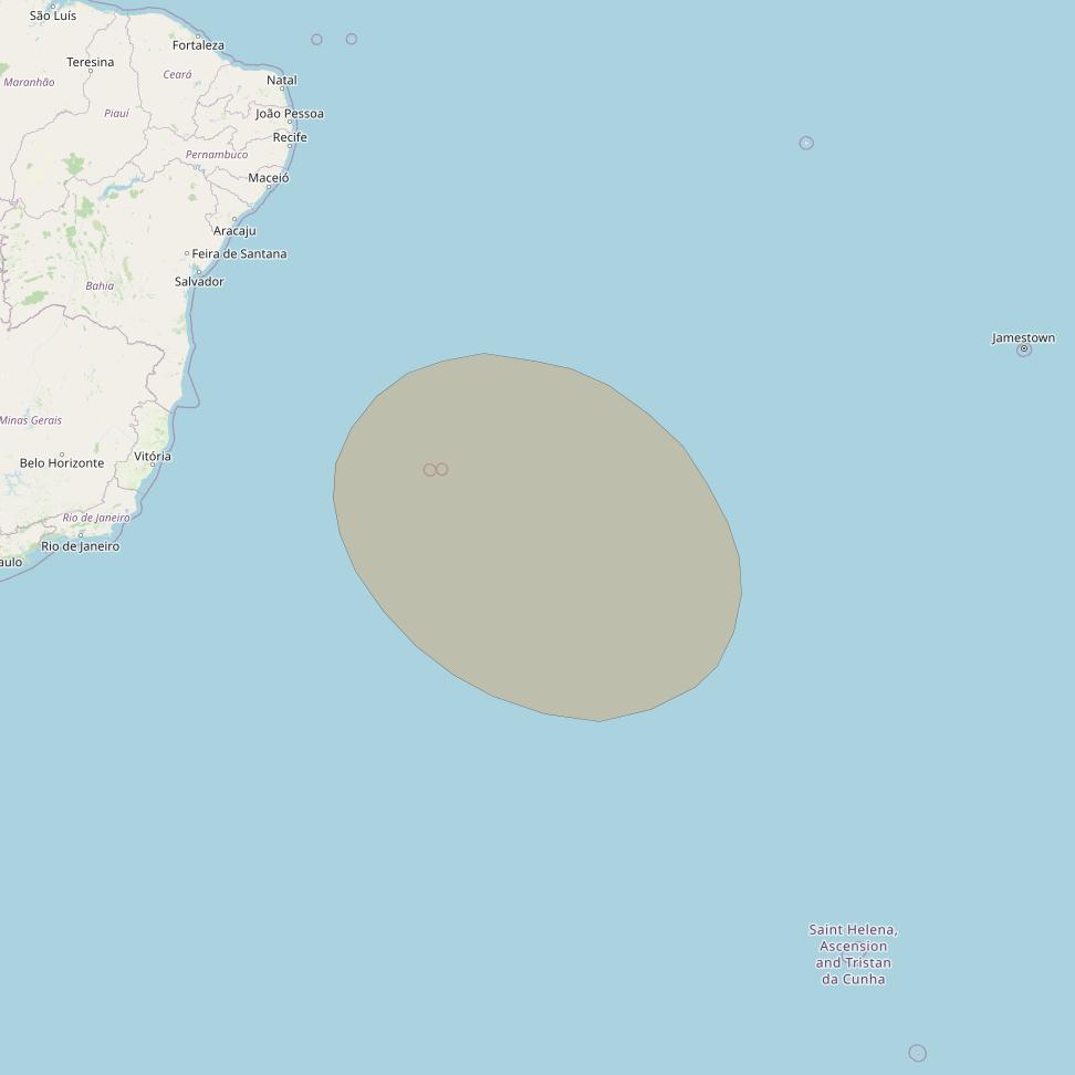 Inmarsat GX2 at 55° W downlink Ka-band S69DL Spot beam coverage map