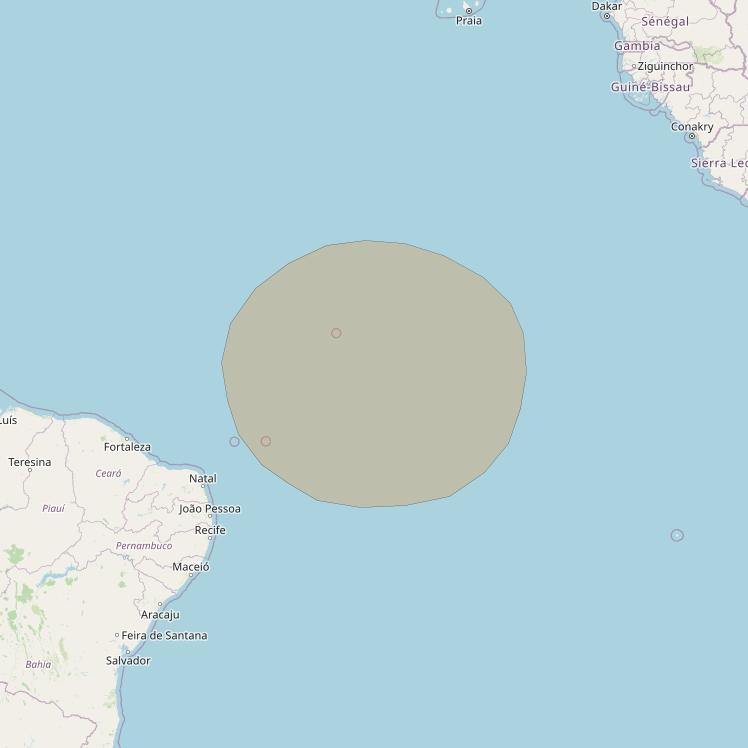 Inmarsat GX2 at 55° W downlink Ka-band S71DL Spot beam coverage map