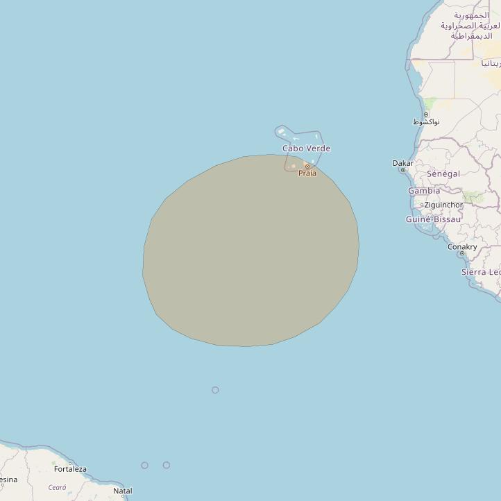 Inmarsat GX2 at 55° W downlink Ka-band S72DL Spot beam coverage map