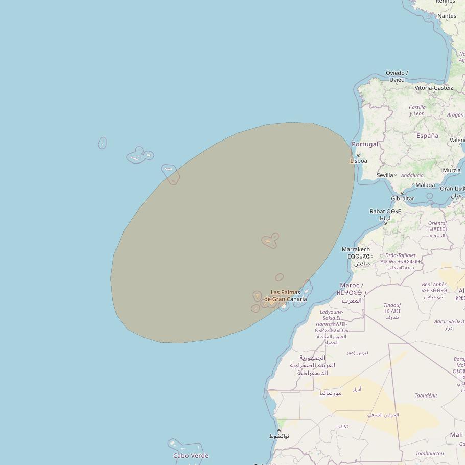 Inmarsat GX2 at 55° W downlink Ka-band S74DL Spot beam coverage map