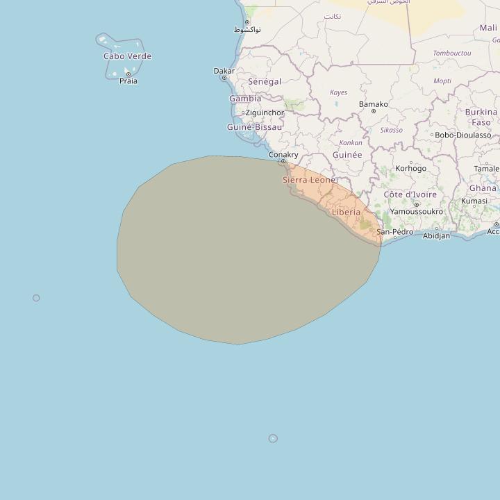 Inmarsat GX2 at 55° W downlink Ka-band S79DL Spot beam coverage map