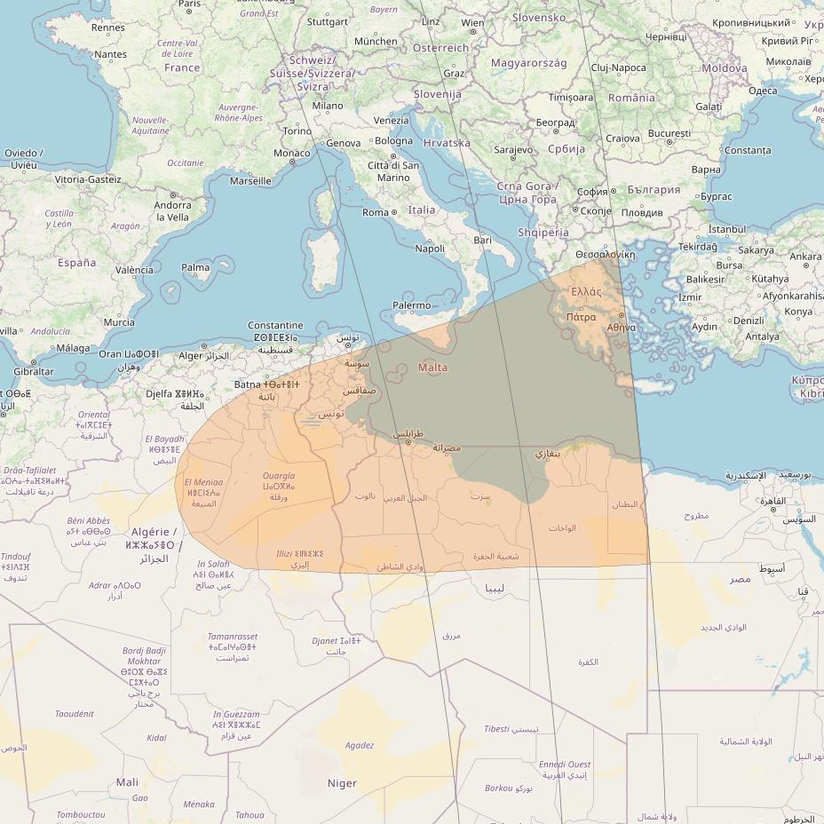 Inmarsat GX2 at 55° W downlink Ka-band S88DL Spot beam coverage map