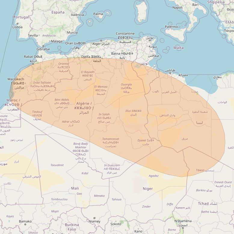 Inmarsat GX4 at 56° E downlink Ka-band S10DL Spot beam coverage map