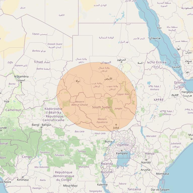 Inmarsat GX4 at 56° E downlink Ka-band S16DL Spot beam coverage map