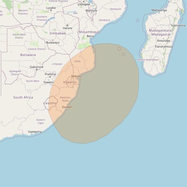 Inmarsat GX4 at 56° E downlink Ka-band S21DL Spot beam coverage map