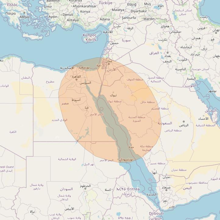 Inmarsat GX4 at 56° E downlink Ka-band S26DL Spot beam coverage map