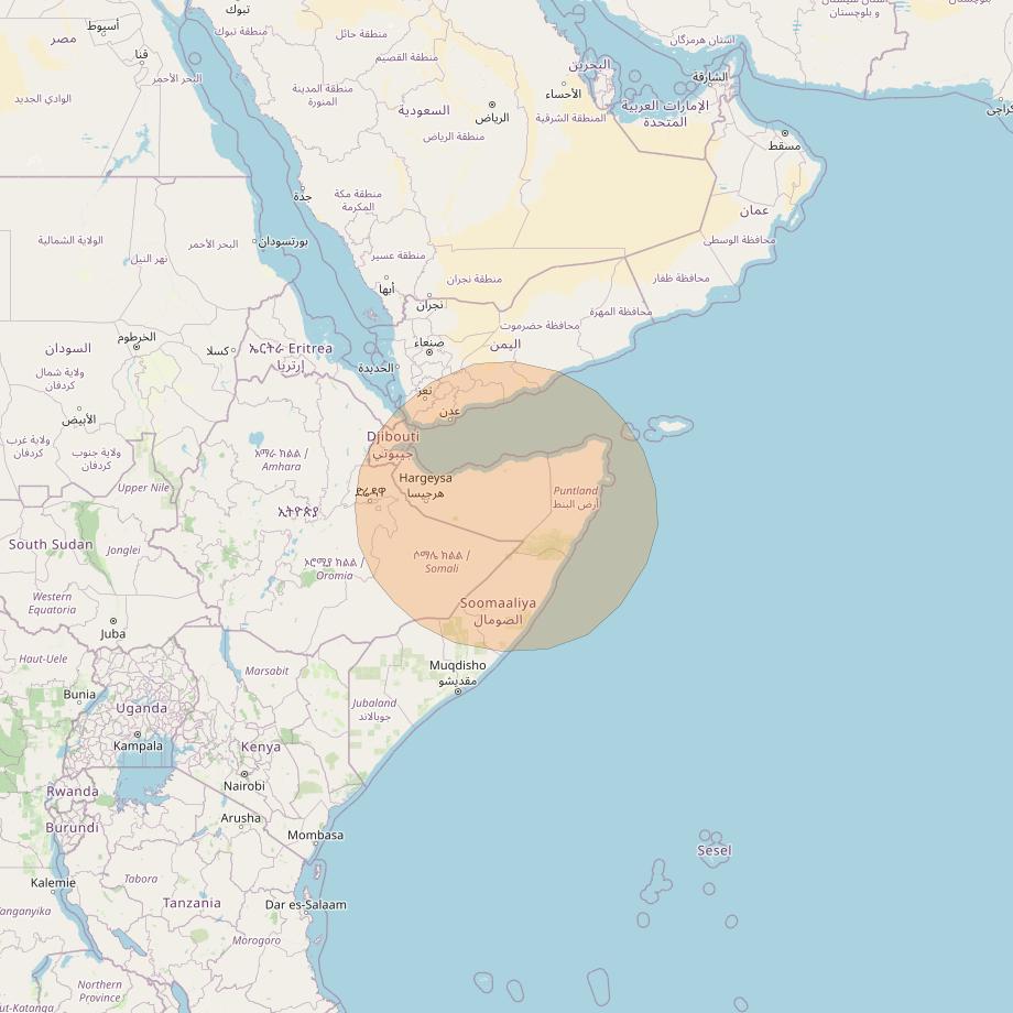 Inmarsat GX4 at 56° E downlink Ka-band S34DL Spot beam coverage map