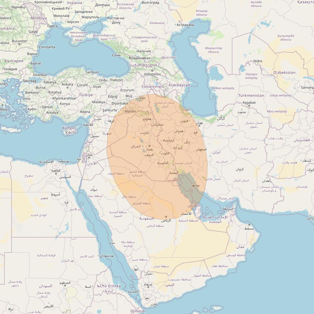 Inmarsat GX4 at 56° E downlink Ka-band S36DL Spot beam coverage map