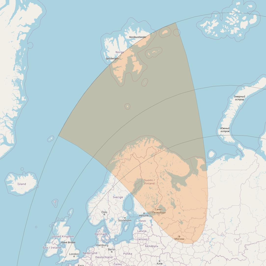 Inmarsat GX4 at 56° E downlink Ka-band S38DL Spot beam coverage map