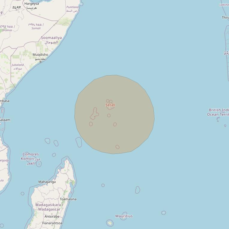 Inmarsat GX4 at 56° E downlink Ka-band S43DL Spot beam coverage map