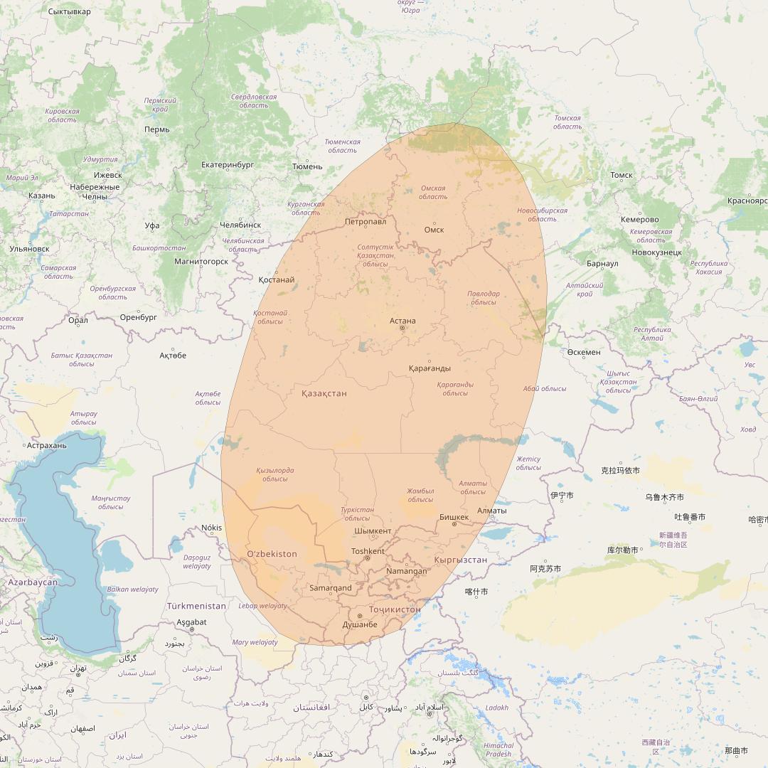 Inmarsat GX4 at 56° E downlink Ka-band S57DL Spot beam coverage map