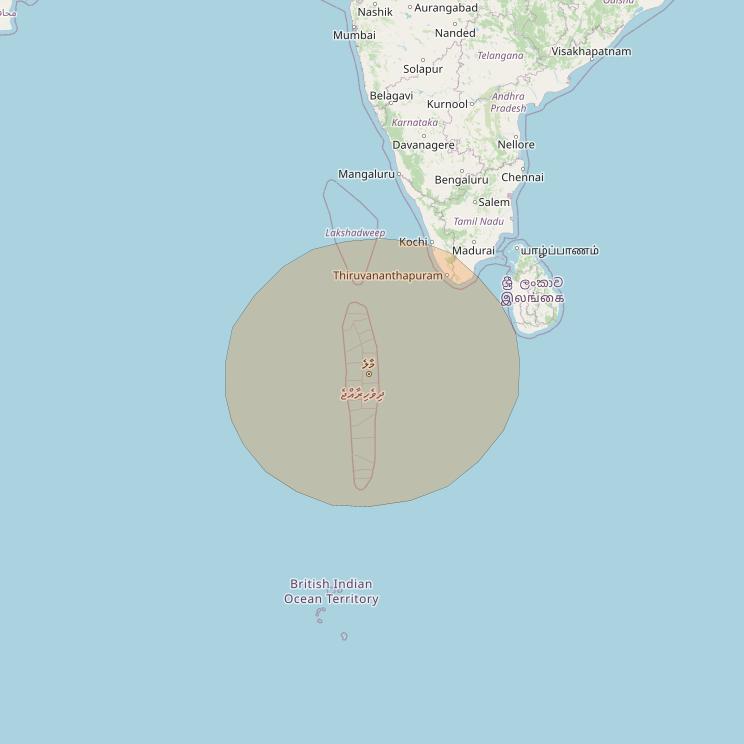 Inmarsat GX4 at 56° E downlink Ka-band S63DL Spot beam coverage map