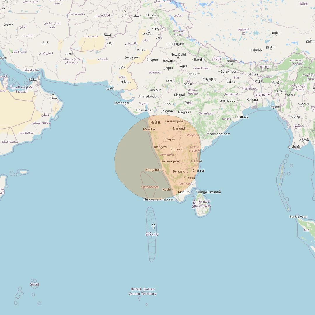 Inmarsat GX4 at 56° E downlink Ka-band S64DL Spot beam coverage map