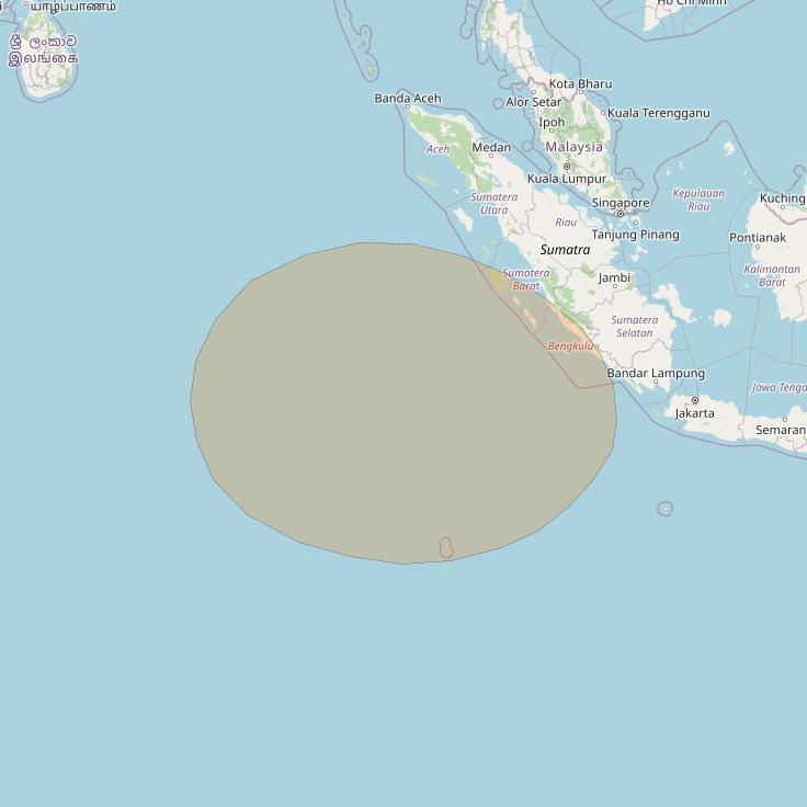 Inmarsat GX4 at 56° E downlink Ka-band S78DL Spot beam coverage map