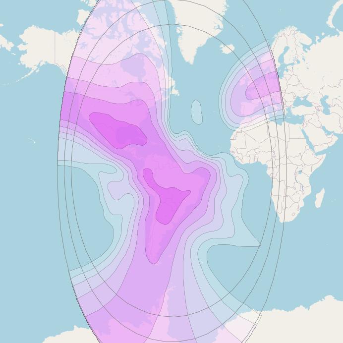 Intelsat 21 at 58° W downlink C-band West Hemi beam coverage map