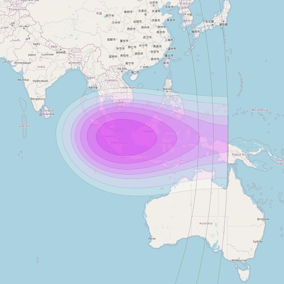 Intelsat 33e at 60° E downlink C-band Spot3 User beam coverage map