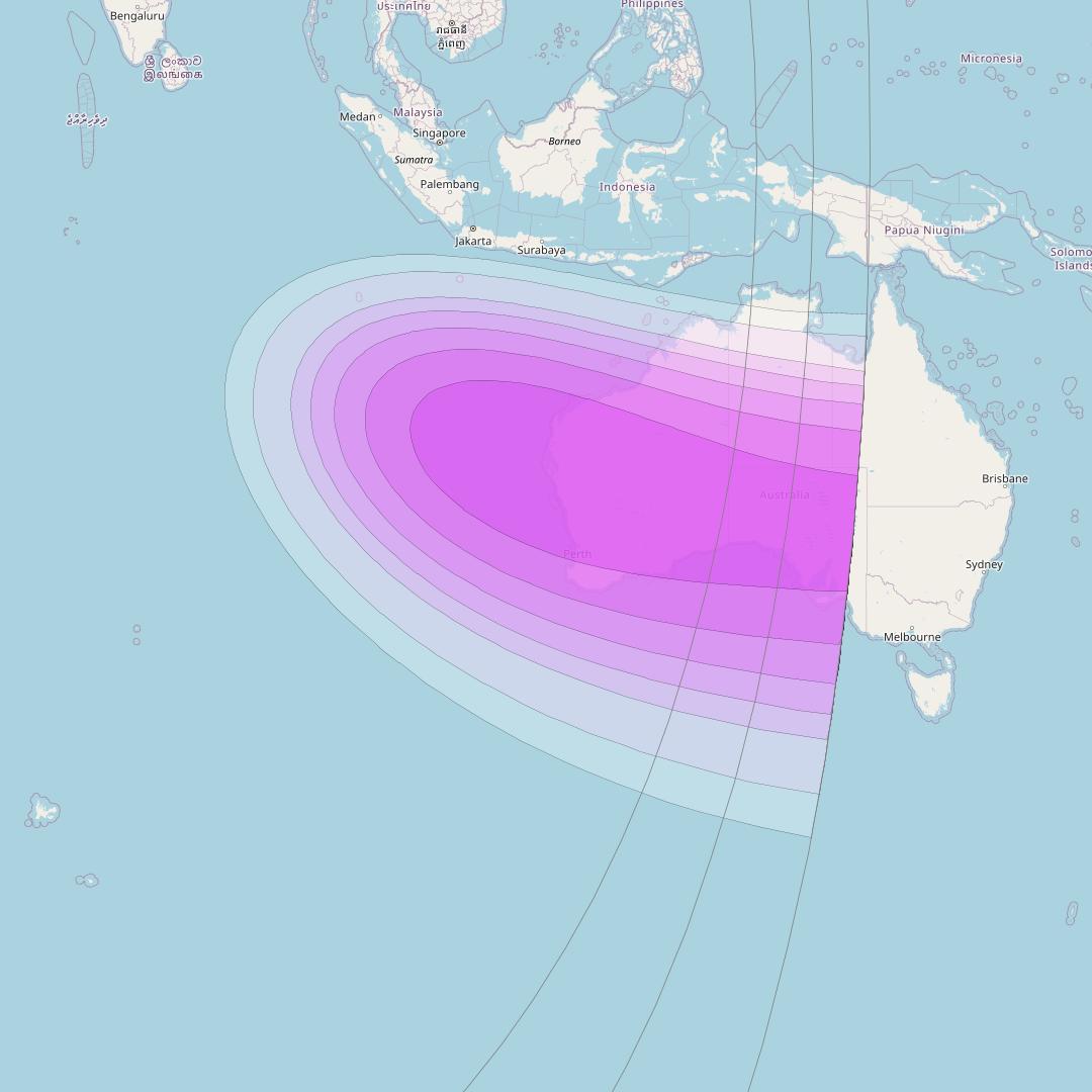 Intelsat 33e at 60° E downlink C-band Spot7 User beam coverage map