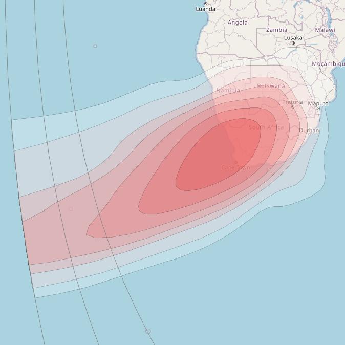 Intelsat 33e at 60° E downlink Ku-band GW1 Gateway Spot beam coverage map