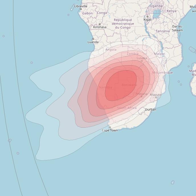 Intelsat 33e at 60° E downlink Ku-band GW3 Gateway Spot beam coverage map