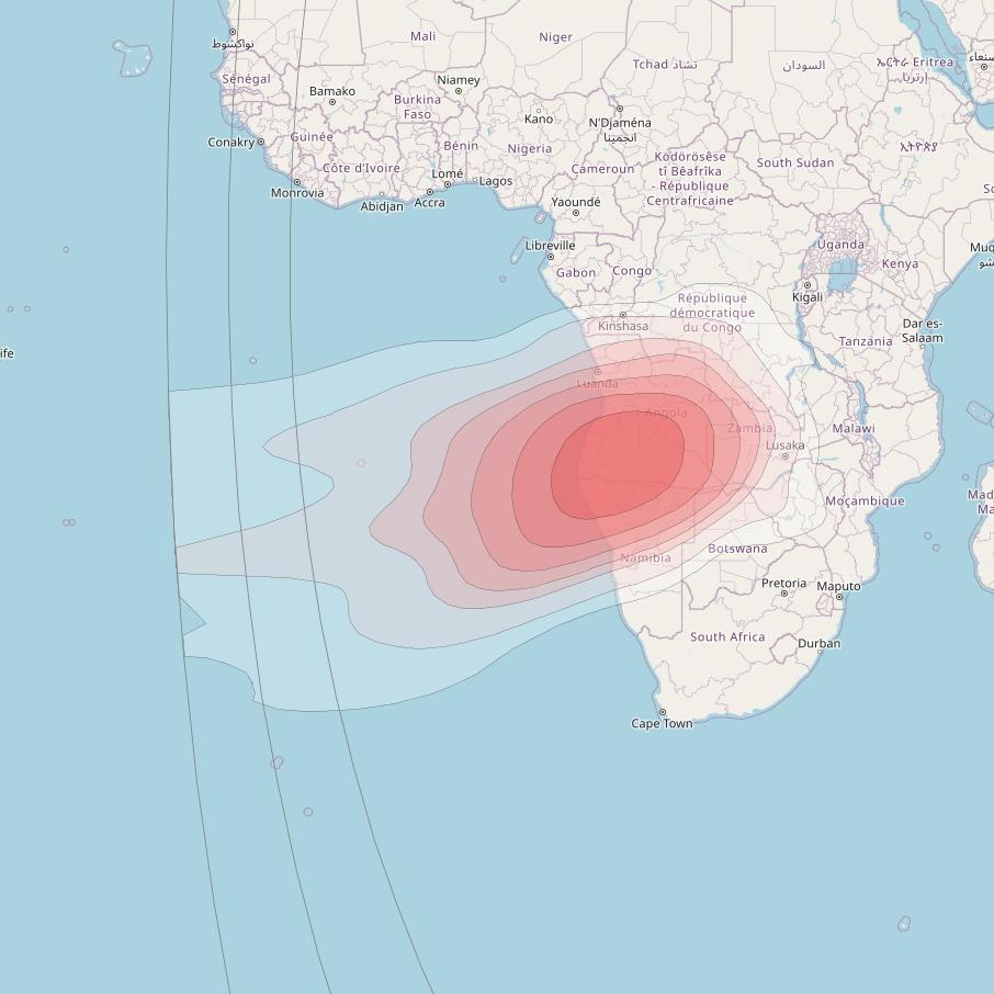 Intelsat 33e at 60° E downlink Ku-band GW6 Gateway Spot beam coverage map