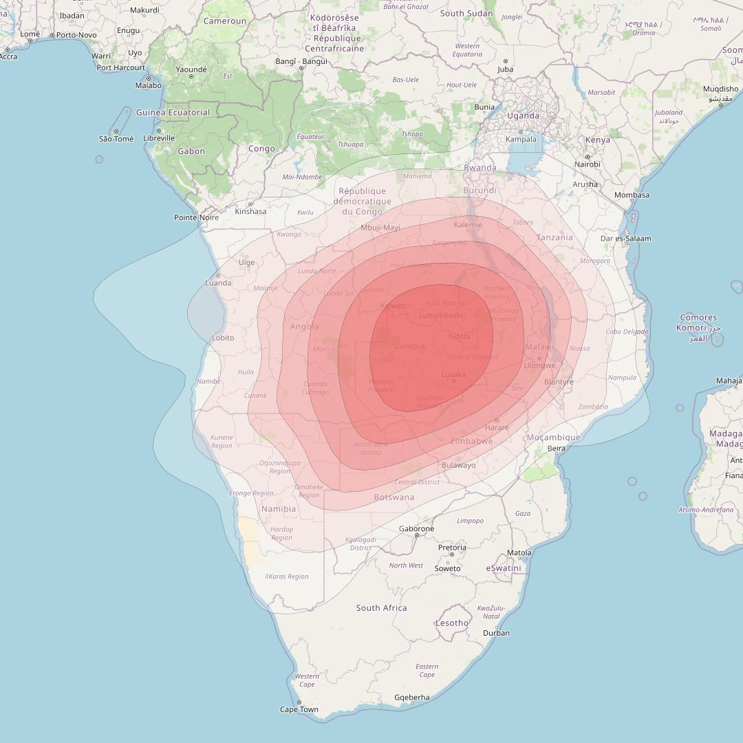 Intelsat 33e at 60° E downlink Ku-band GW7 Gateway Spot beam coverage map