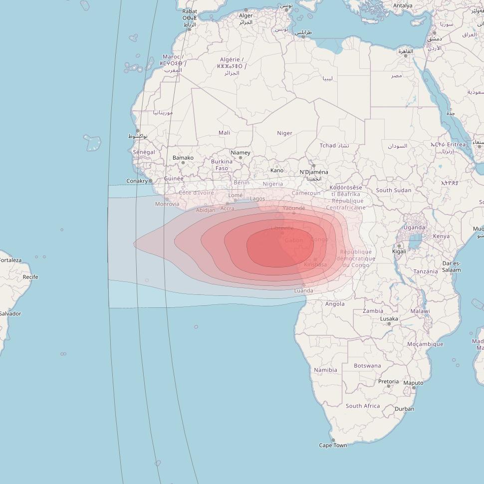 Intelsat 33e at 60° E downlink Ku-band U12 User Spot beam coverage map