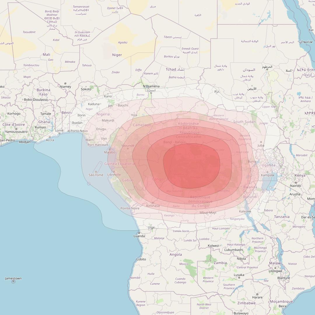 Intelsat 33e at 60° E downlink Ku-band U13 User Spot beam coverage map