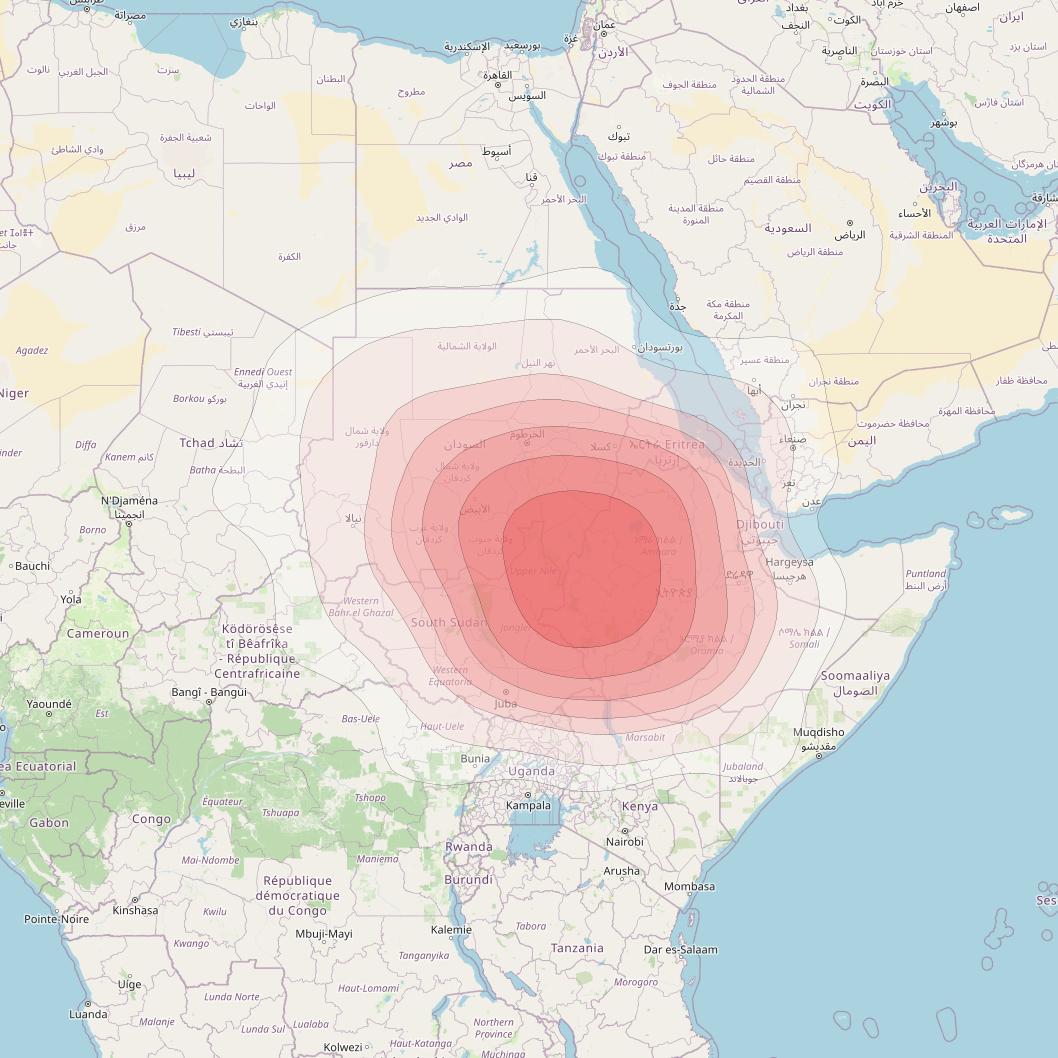 Intelsat 33e at 60° E downlink Ku-band U19 User Spot beam coverage map