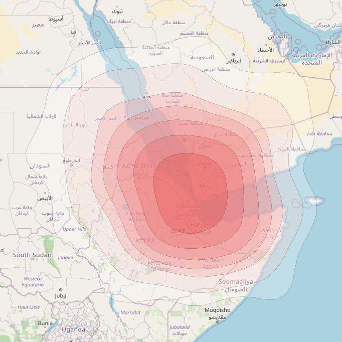 Intelsat 33e at 60° E downlink Ku-band U20 User Spot beam coverage map