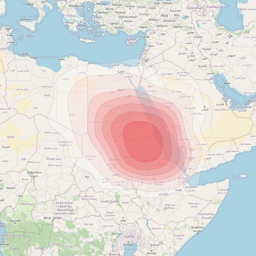 Intelsat 33e at 60° E downlink Ku-band U22 User Spot beam coverage map