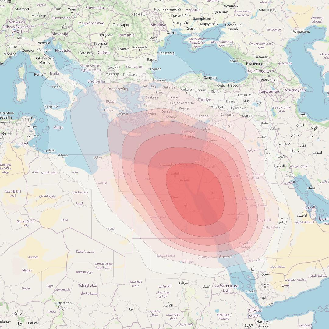 Intelsat 33e at 60° E downlink Ku-band U24 User Spot beam coverage map