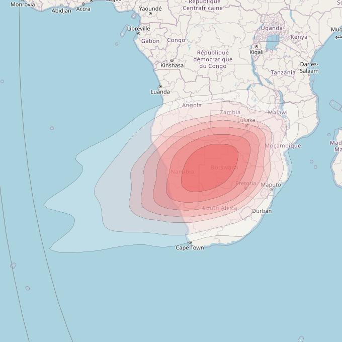 Intelsat 33e at 60° E downlink Ku-band U3 User Spot beam coverage map