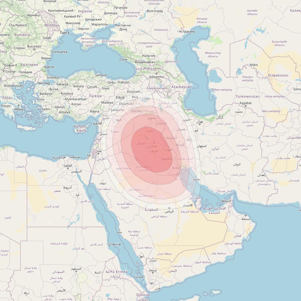 Intelsat 33e at 60° E downlink Ku-band U30 User Spot beam coverage map