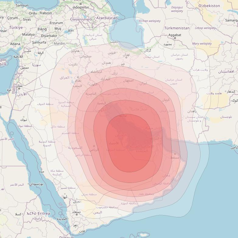 Intelsat 33e at 60° E downlink Ku-band U31 User Spot beam coverage map