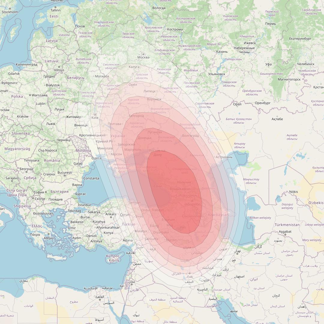 Intelsat 33e at 60° E downlink Ku-band U34 User Spot beam coverage map