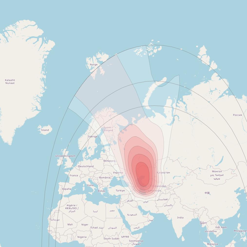 Intelsat 33e at 60° E downlink Ku-band U41 User Spot beam coverage map