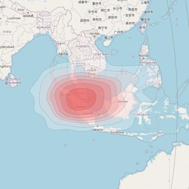 Intelsat 33e at 60° E downlink Ku-band U47 User Spot beam coverage map