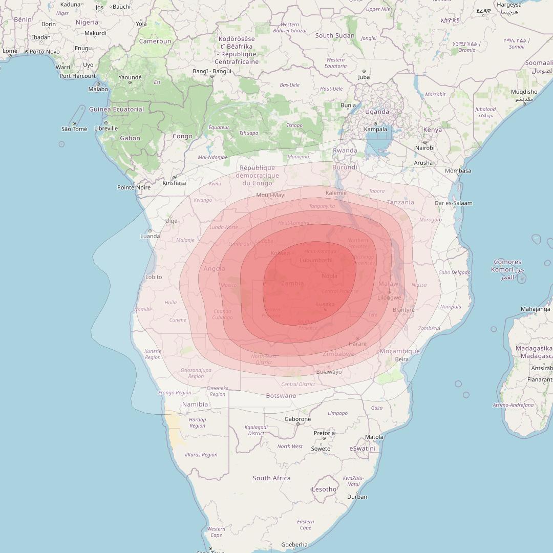 Intelsat 33e at 60° E downlink Ku-band U7 User Spot beam coverage map