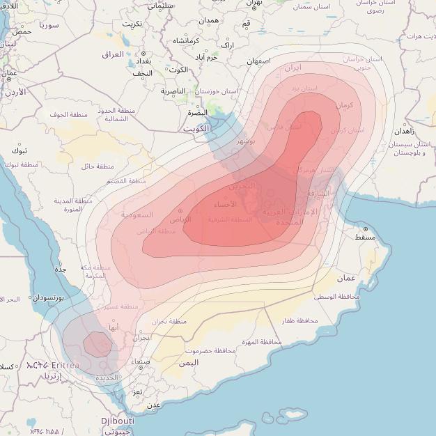 ABS-4 at 61° E downlink Ku-band East beam coverage map