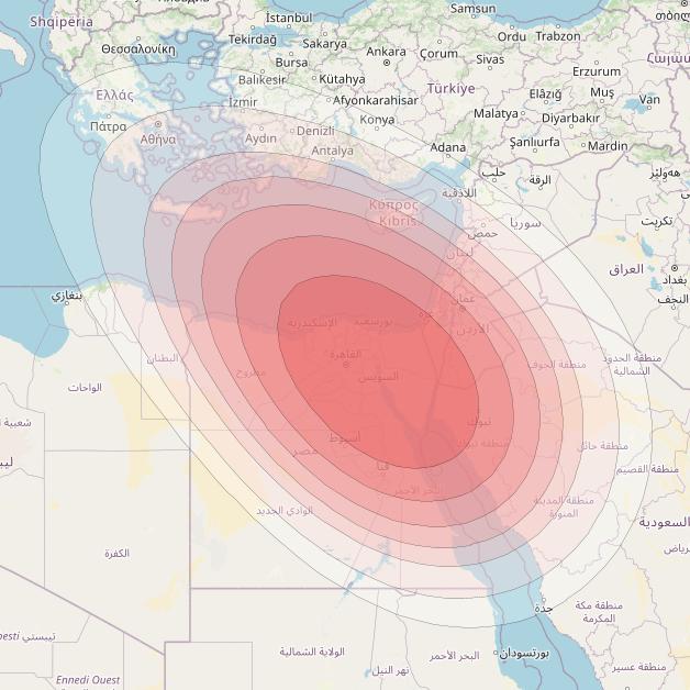 ABS-4 at 61° E downlink Ku-band West beam coverage map