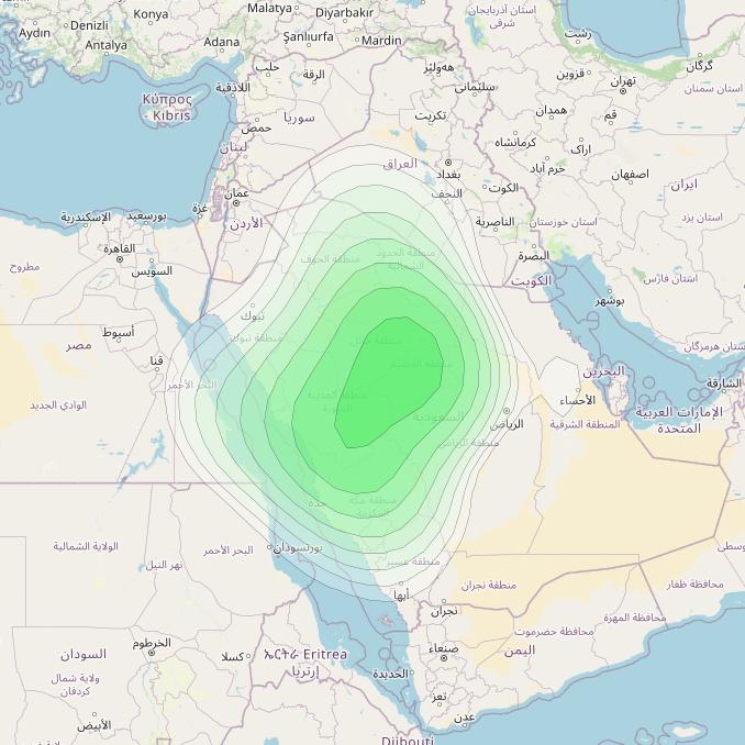 ABS-4 at 61° E downlink S-band West beam coverage map