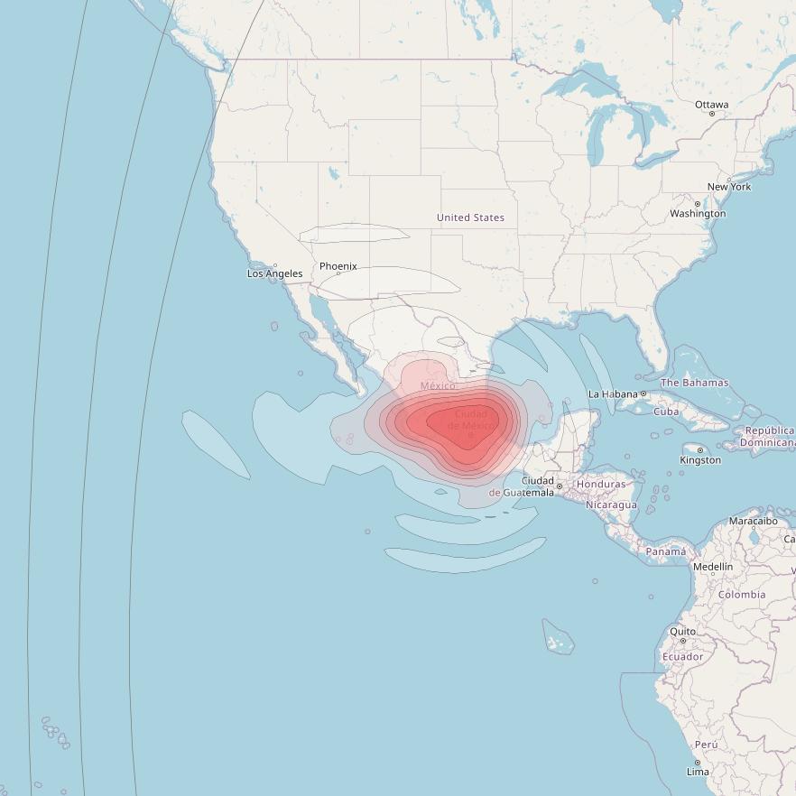 Echostar 16 at 61° W downlink Ku-band Spot SP21 beam coverage map