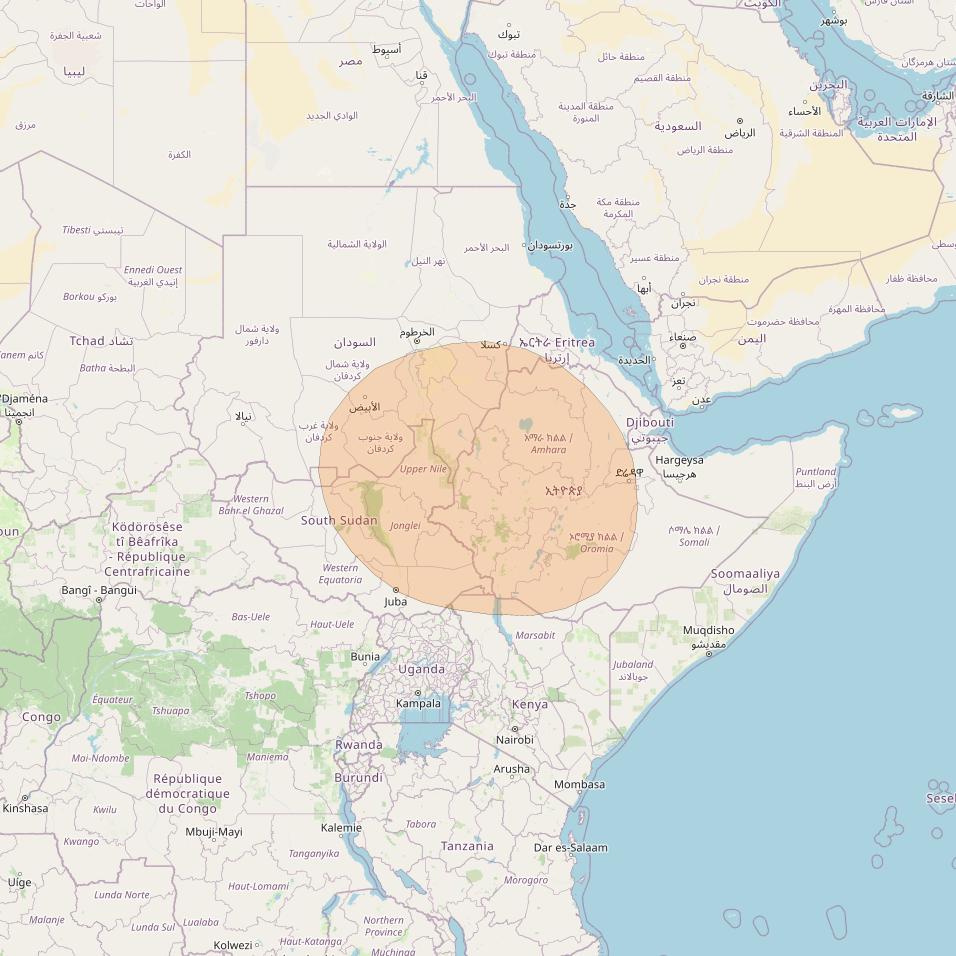 Inmarsat GX1 at 63° E downlink Ka-band S16DL Spot beam coverage map