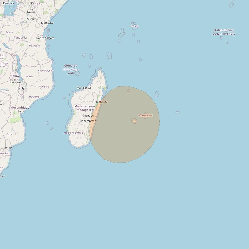 Inmarsat GX1 at 63° E downlink Ka-band S31DL Spot beam coverage map