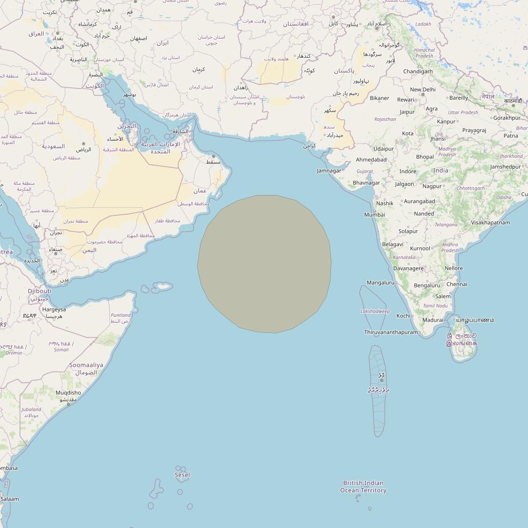 Inmarsat GX1 at 63° E downlink Ka-band S45DL Spot beam coverage map