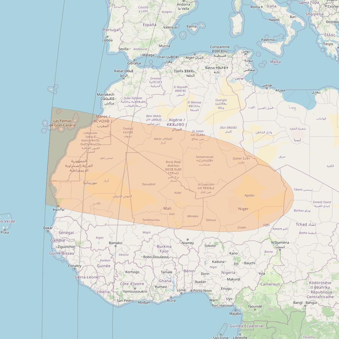 Inmarsat GX1 at 63° E downlink Ka-band S4DL Spot beam coverage map