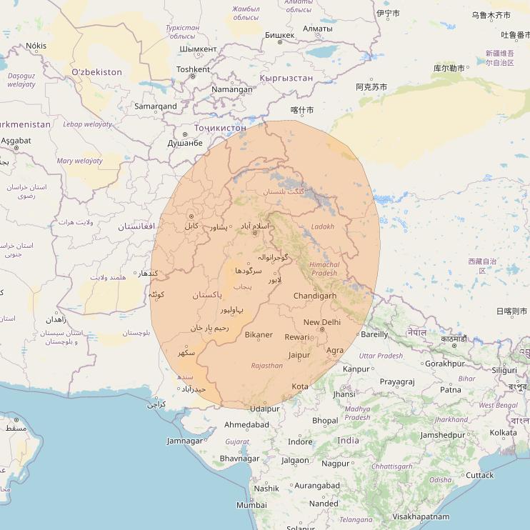 Inmarsat GX1 at 63° E downlink Ka-band S56DL Spot beam coverage map