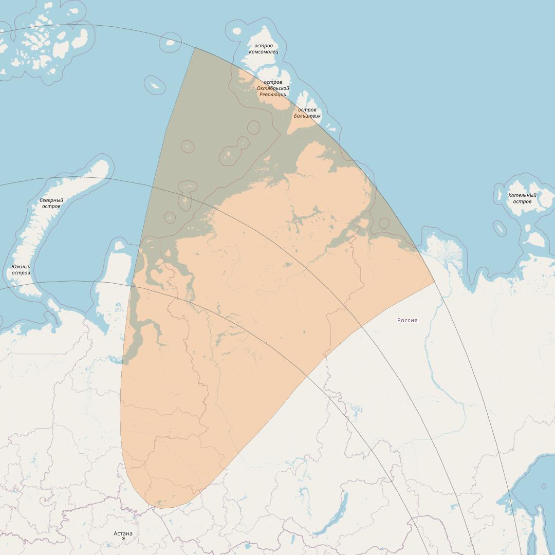 Inmarsat GX1 at 63° E downlink Ka-band S58DL Spot beam coverage map